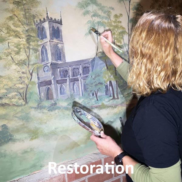 restoration button mural restoraation