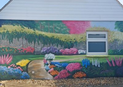 Garden mural with flowers