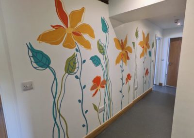 Flower mural in a children's home