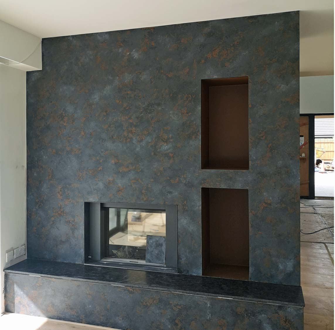 faux stone fireplace Faux finish