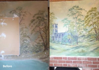 Restoration of the chimney breast mural