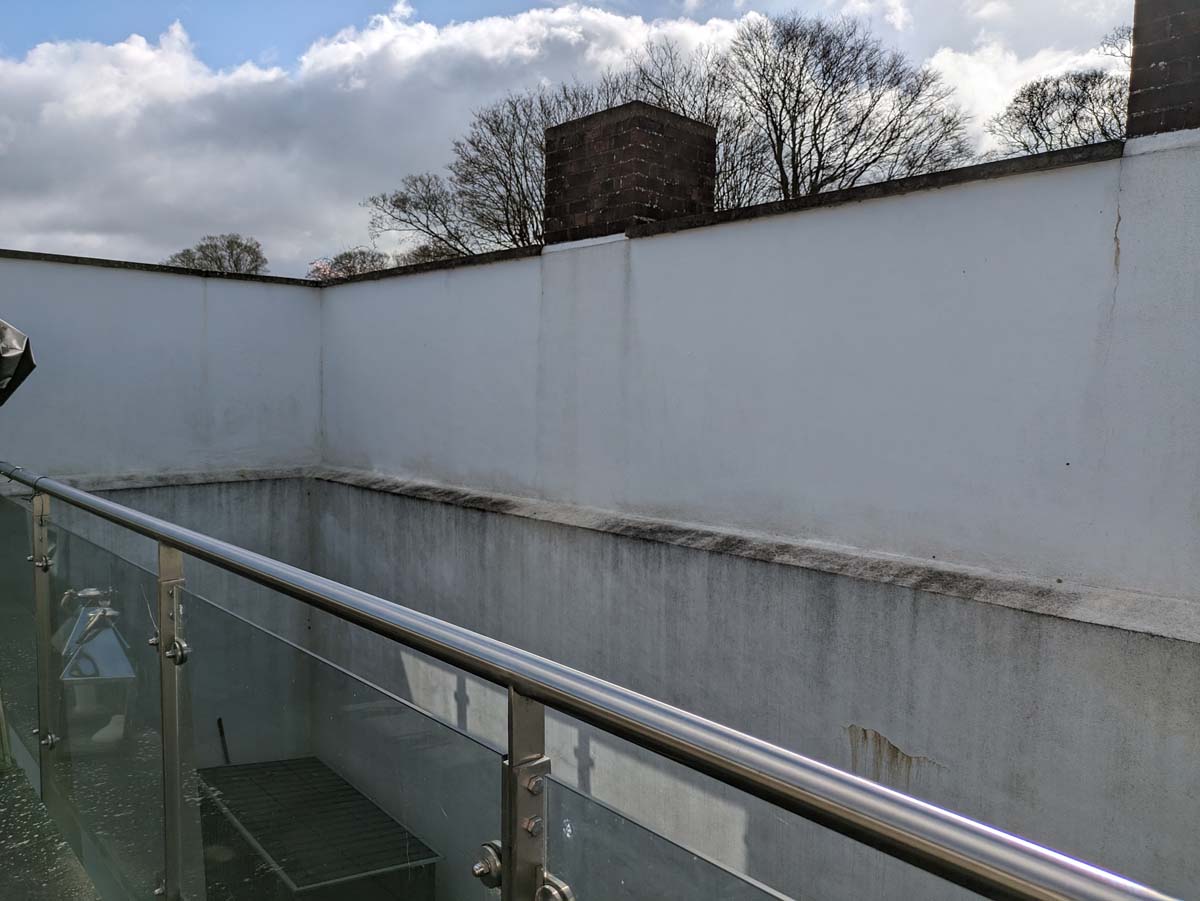 WW2 bunker before 2 Children's home stairwell mural