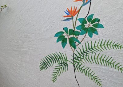 Jungle leaves mural detail