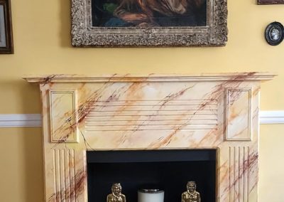 Faux marble fireplace