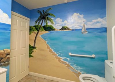 Caribbean beach mural