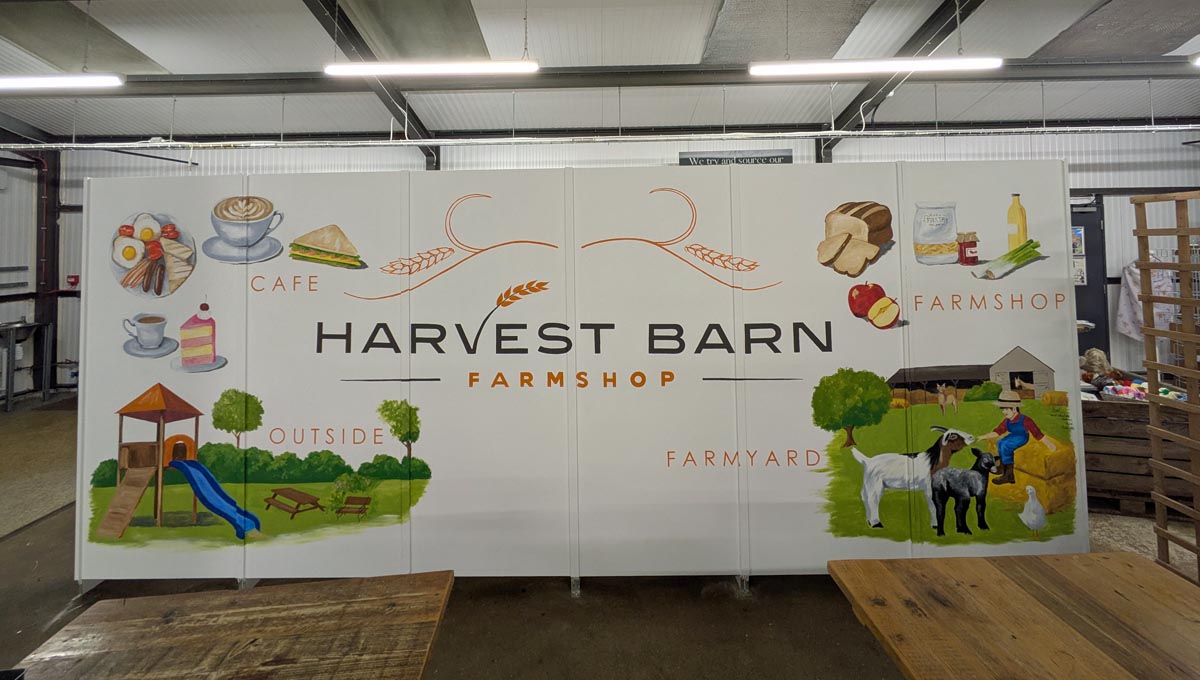 Harvest BArn HArvest Barn farm shop and cafe mural