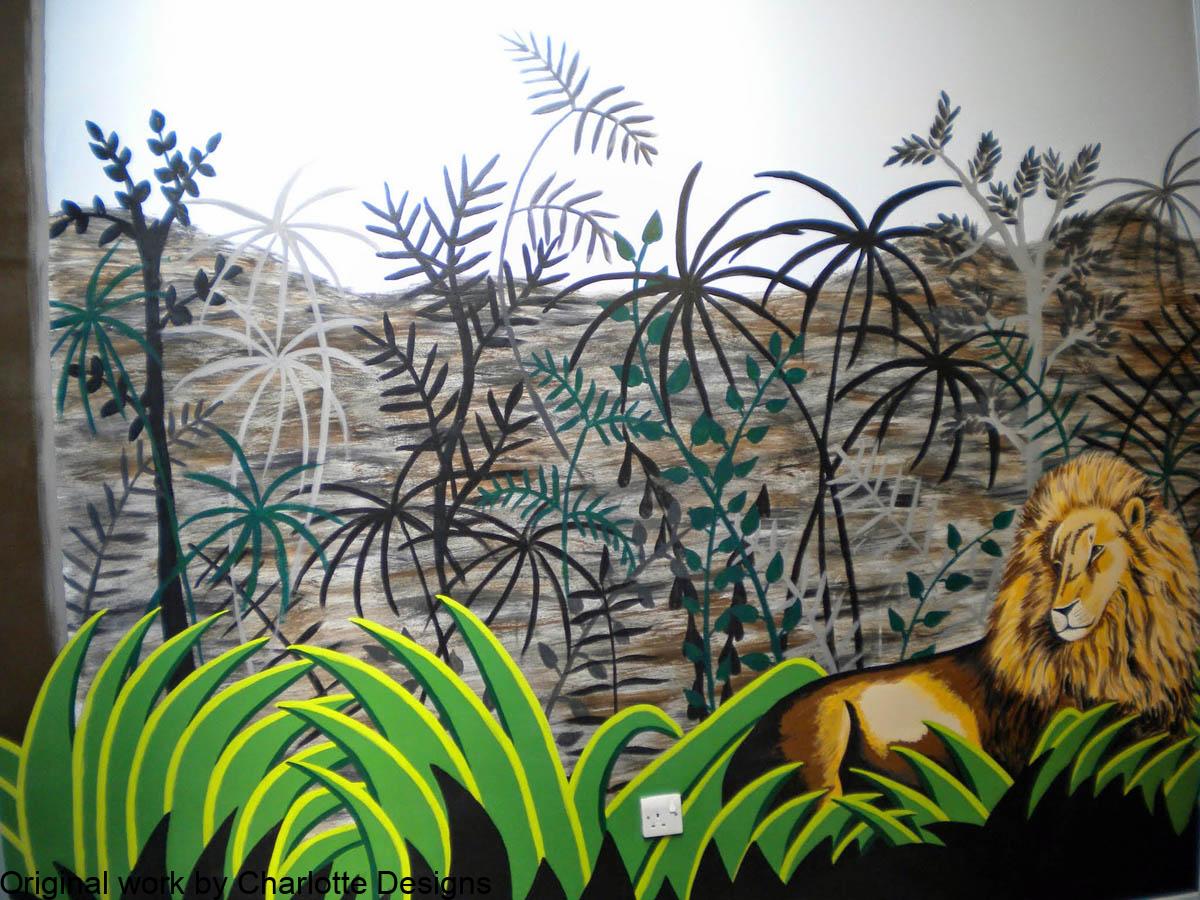 Rousseau style jungle mural Rousseau style jungle mural