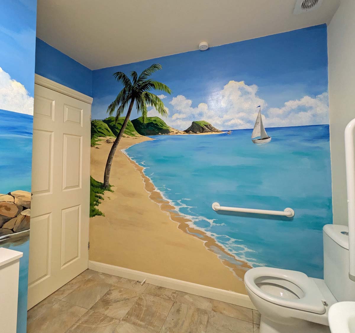 caribbean beach mural