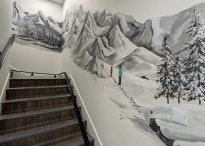 Mountain stairwell mural colchester