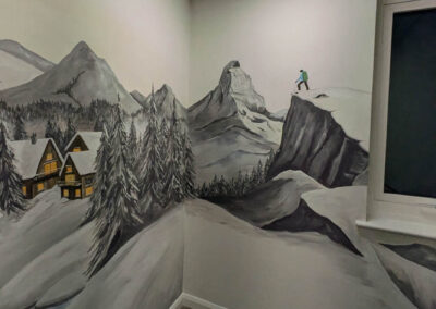 Mountain mural for business