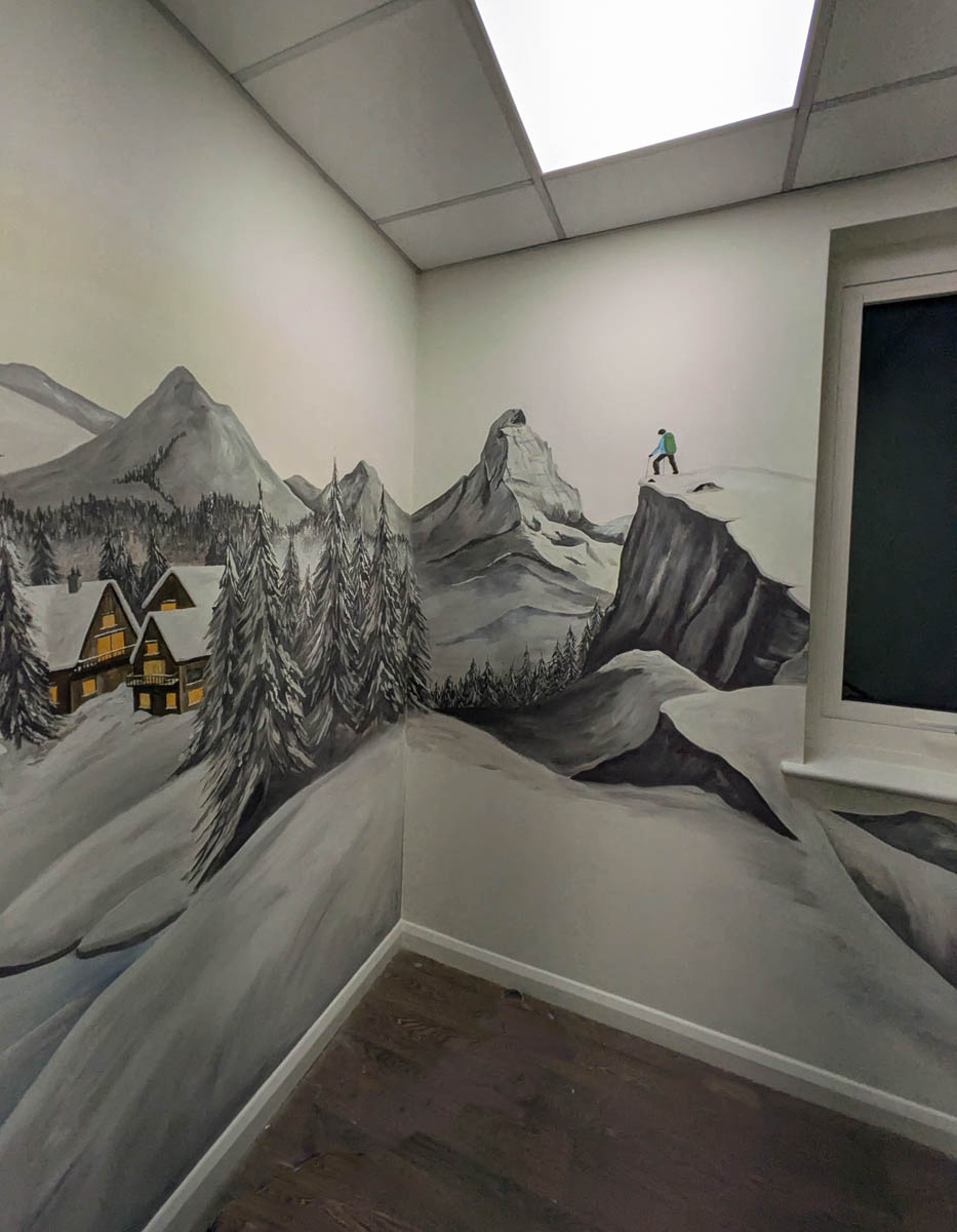 Mountain mural for business