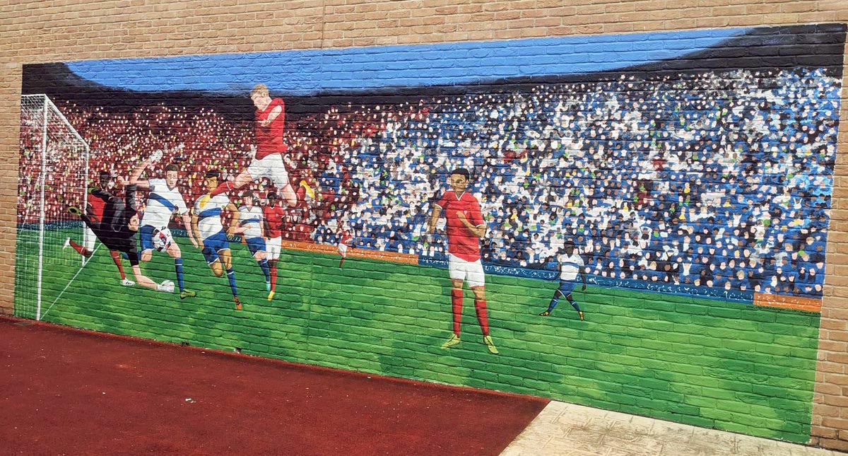 Sunley football mural Football mural for mental health hospital