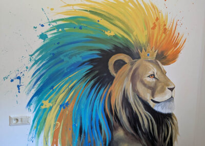 Lion mural for Leo's room