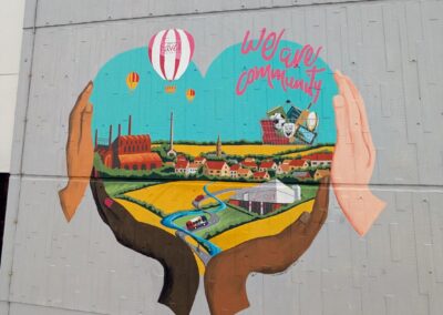 Community mural on Weston Favell shopping centre northampton
