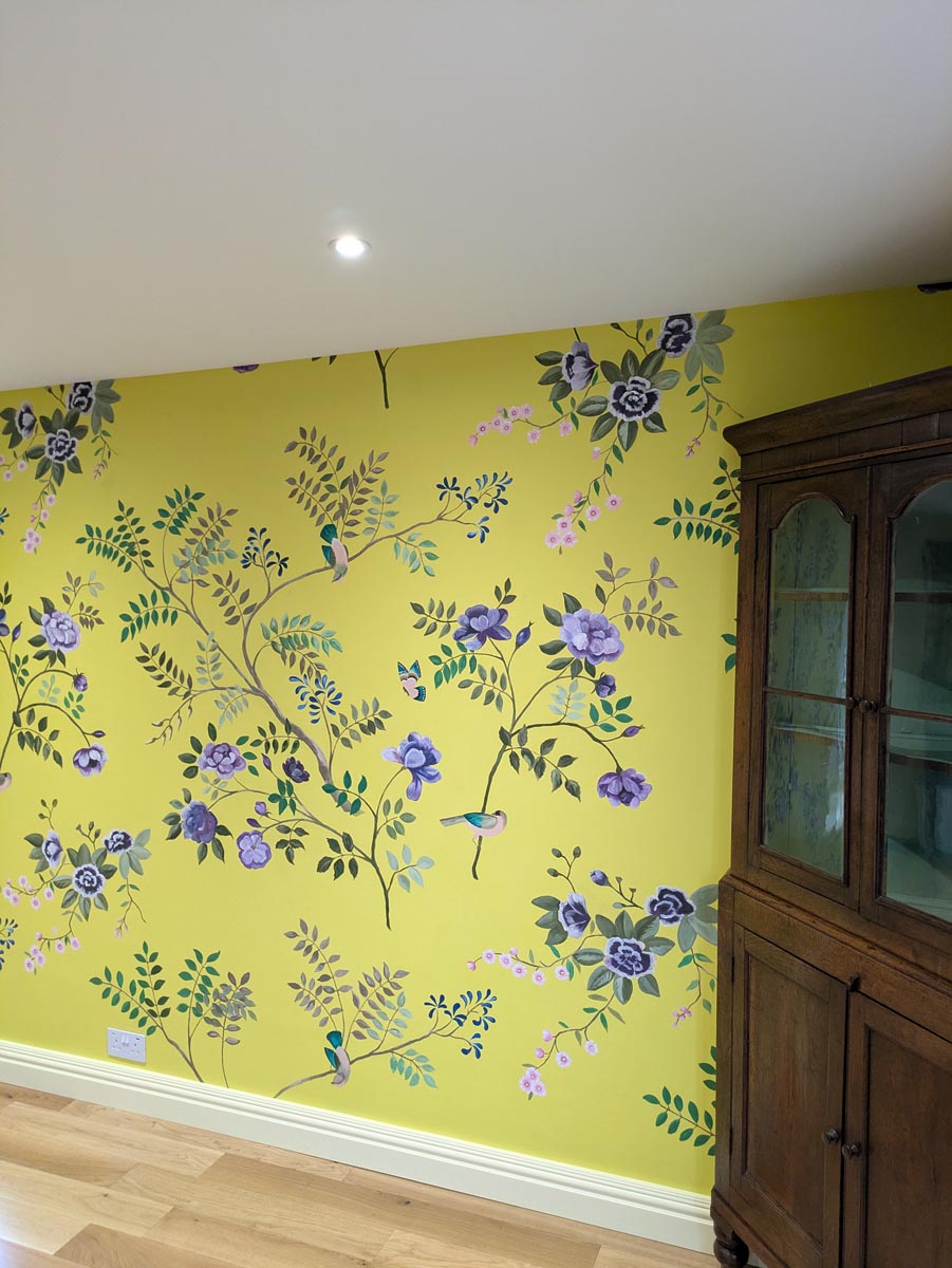 handpainted wallpaper handpainted wallpaper yellows and purples marsh gibbon