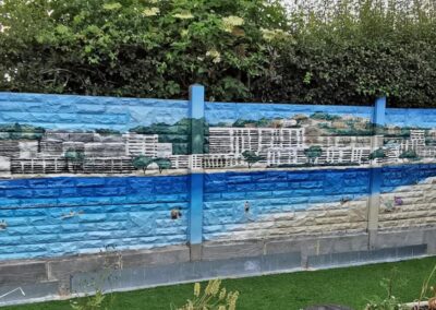 Continental coastal scene mural