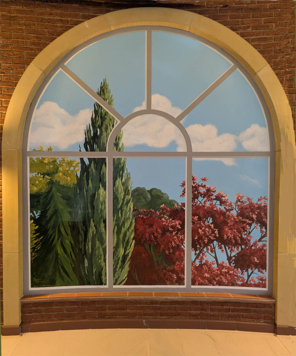 Nirvana upstairs panel 5 Nirvana spa upstairs mural panel with trees