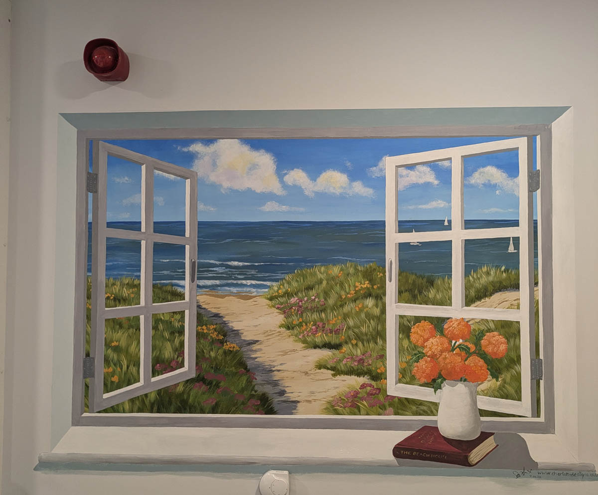 Sand dune trompe l'oeil in Coventry hospice